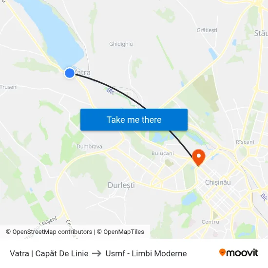 Vatra | Capăt De Linie to Usmf - Limbi Moderne map