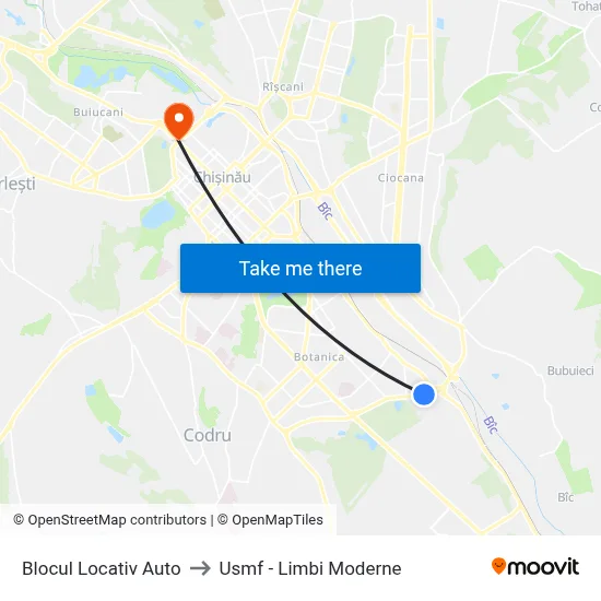 Blocul Locativ Auto to Usmf - Limbi Moderne map