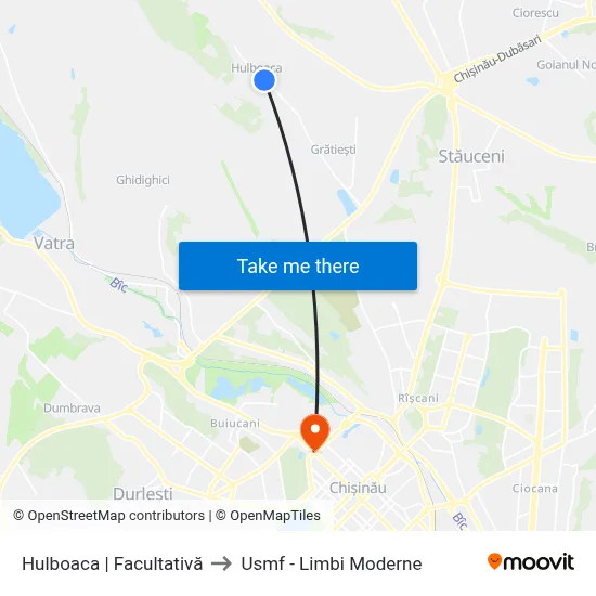 Hulboaca | Facultativă to Usmf - Limbi Moderne map
