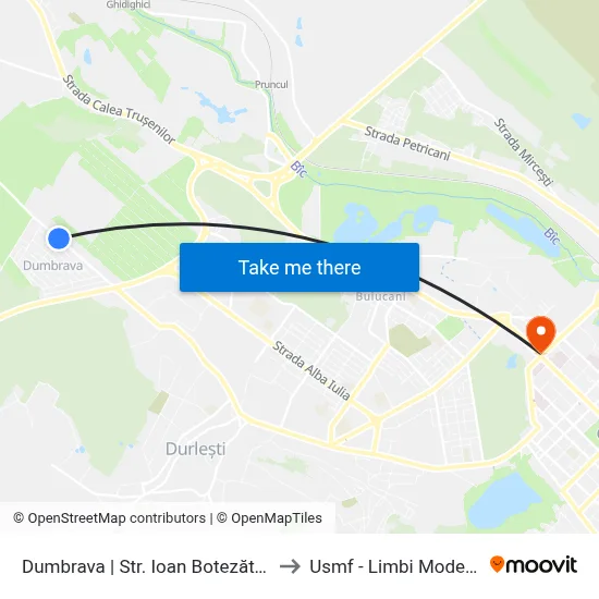 Dumbrava | Str. Ioan Botezătorul to Usmf - Limbi Moderne map