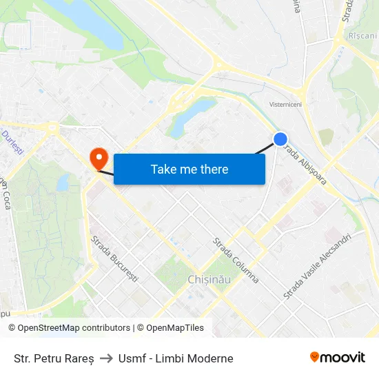 Str. Petru Rareș to Usmf - Limbi Moderne map