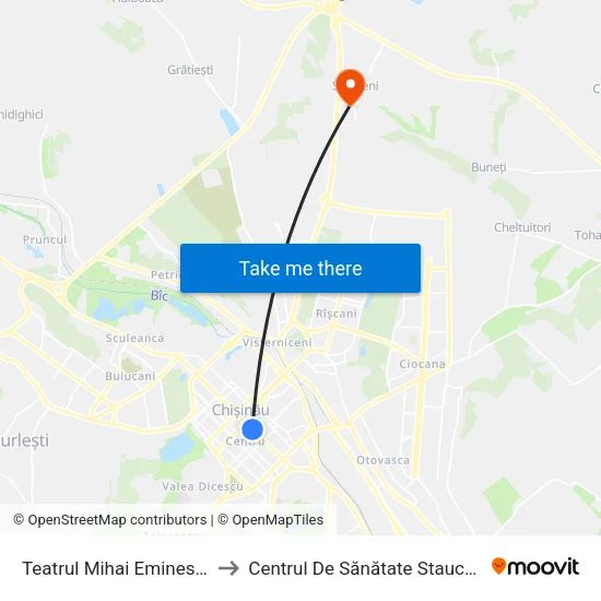 Teatrul Mihai Eminescu to Centrul De Sănătate Stauceni map