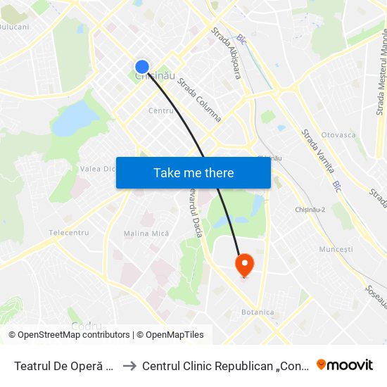 Teatrul De Operă Și Balet to Centrul Clinic Republican „Constructorul” map