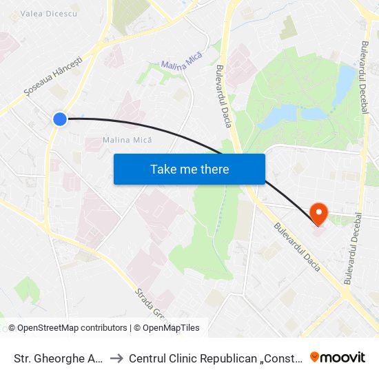 Str. Gheorghe Asachi to Centrul Clinic Republican „Constructorul” map