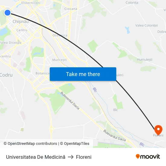 Universitatea De Medicină to Floreni map