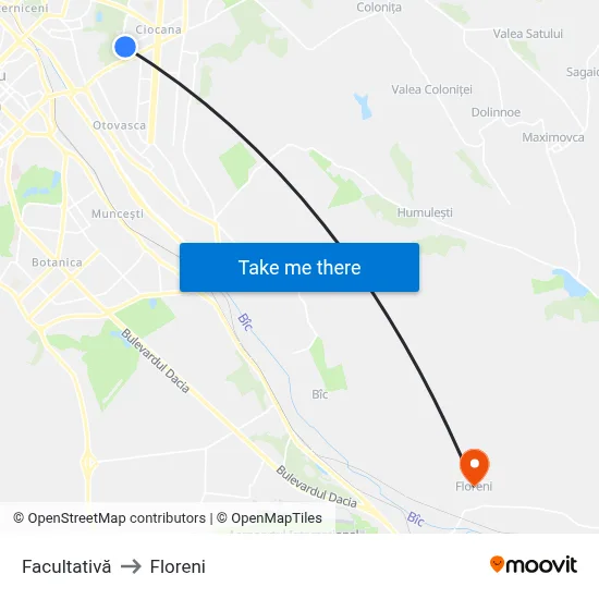 Facultativă to Floreni map