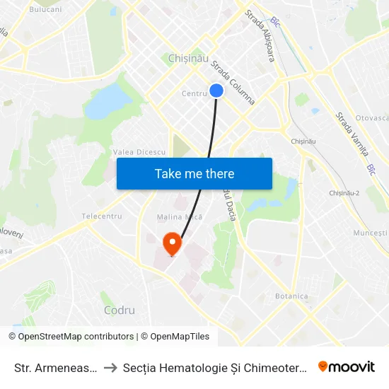 Str. Armenească to Secția Hematologie Și Chimeoterapie map