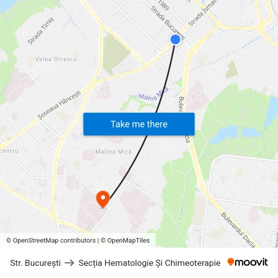 Str. București to Secția Hematologie Și Chimeoterapie map
