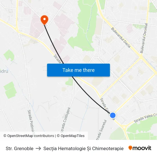 Str. Grenoble to Secția Hematologie Și Chimeoterapie map