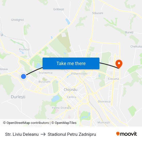 Str. Liviu Deleanu to Stadionul Petru Zadnipru map