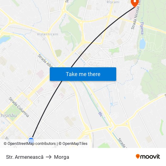 Str. Armenească to Morga map