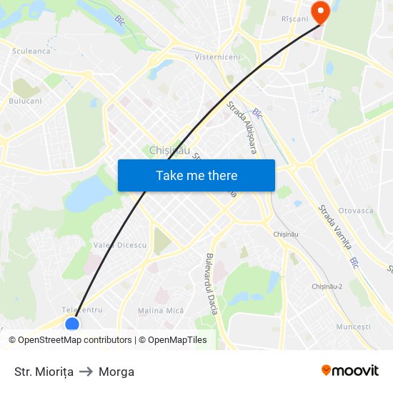Str. Miorița to Morga map