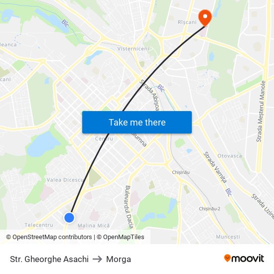 Str. Gheorghe Asachi to Morga map