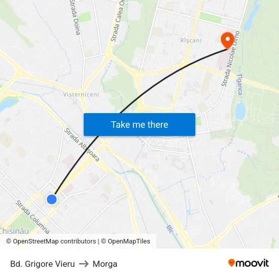 Bd. Grigore Vieru to Morga map