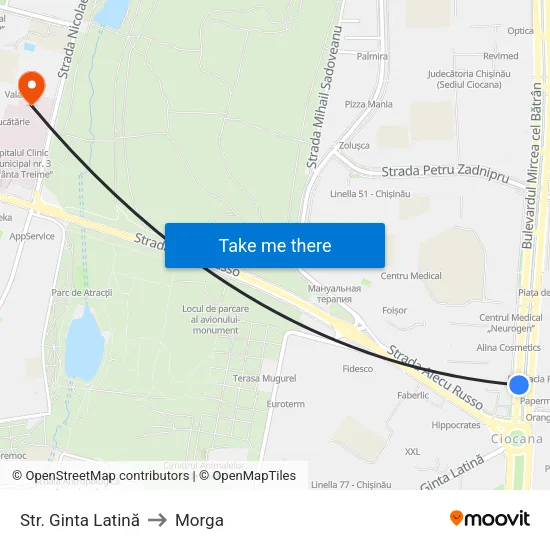 Str. Ginta Latină to Morga map
