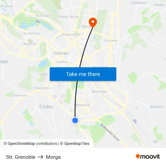 Str. Grenoble to Morga map