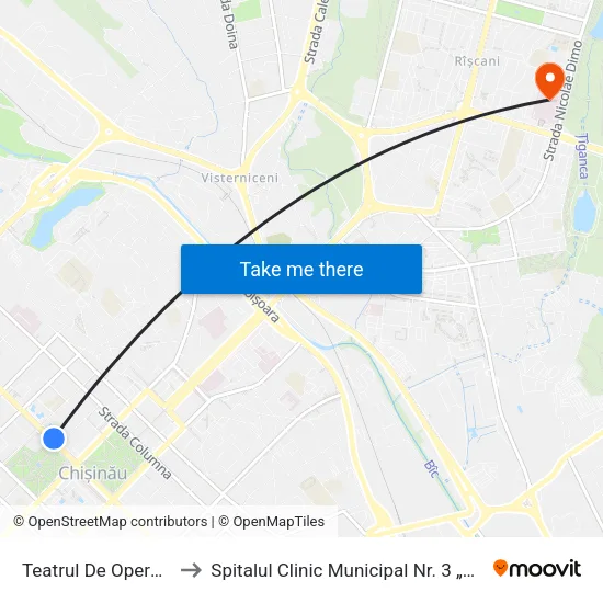 Teatrul De Operă Și Balet to Spitalul Clinic Municipal Nr. 3 „Sfânta Treime“ map