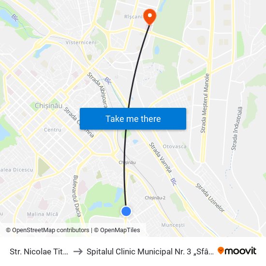 Str. Nicolae Titulescu to Spitalul Clinic Municipal Nr. 3 „Sfânta Treime“ map
