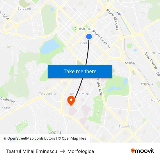 Teatrul Mihai Eminescu to Morfologica map
