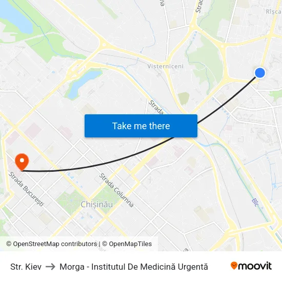 Str. Kiev to Morga - Institutul De Medicină Urgentă map