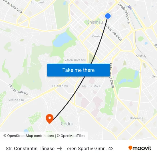 Str. Constantin Tănase to Teren Sportiv Gimn. 42 map