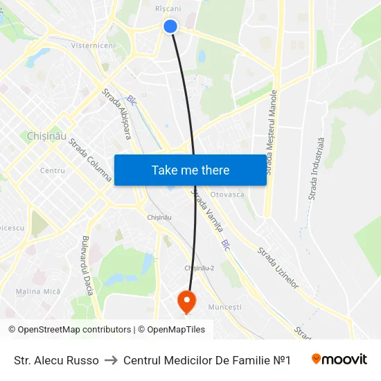 Str. Alecu Russo to Centrul Medicilor De Familie №1 map