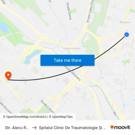 Str. Alecu Russo to Spitalul Clinic De Traumatologie Și Ortopedie map