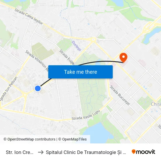Str. Ion Creangă to Spitalul Clinic De Traumatologie Și Ortopedie map