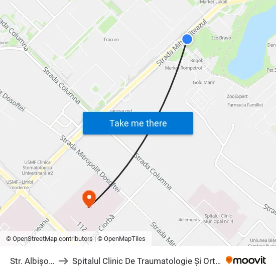 Str. Albișoara to Spitalul Clinic De Traumatologie Și Ortopedie map