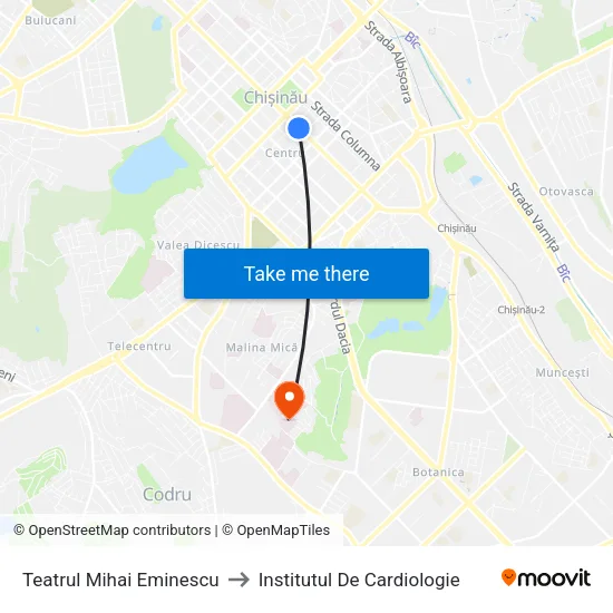 Teatrul Mihai Eminescu to Institutul De Cardiologie map
