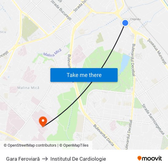 Gara Feroviară to Institutul De Cardiologie map