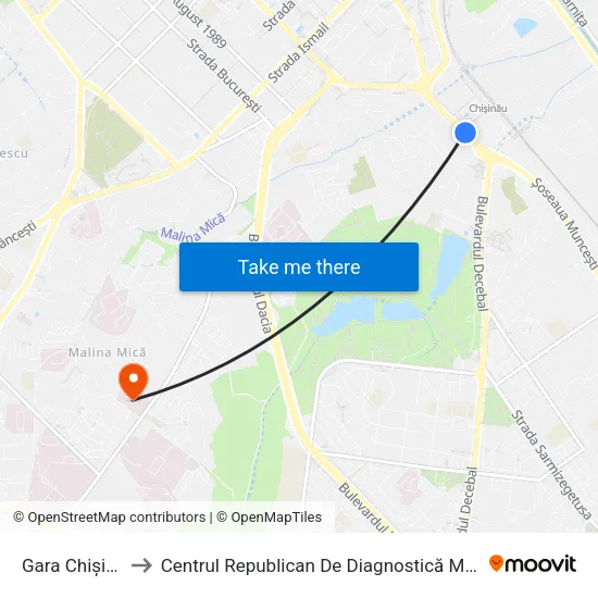 Gara Chișinău to Centrul Republican De Diagnostică Medicală map