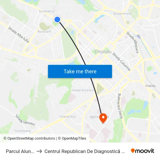 Parcul Alunelul to Centrul Republican De Diagnostică Medicală map