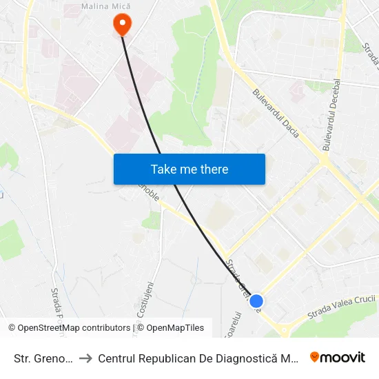 Str. Grenoble to Centrul Republican De Diagnostică Medicală map