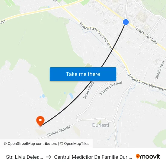 Str. Liviu Deleanu to Centrul Medicilor De Familie Durlești map