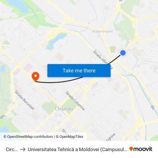 Circul to Universitatea Tehnică a Moldovei (Campusul A) map