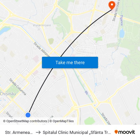 Str. Armenească to Spitalul Clinic Municipal „Sfânta Treime” map