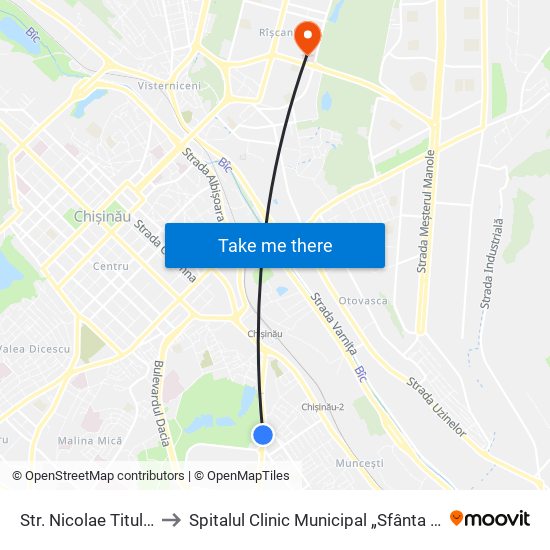 Str. Nicolae Titulescu to Spitalul Clinic Municipal „Sfânta Treime” map