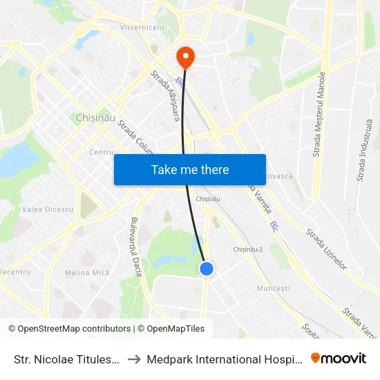 Str. Nicolae Titulescu to Medpark International Hospital map