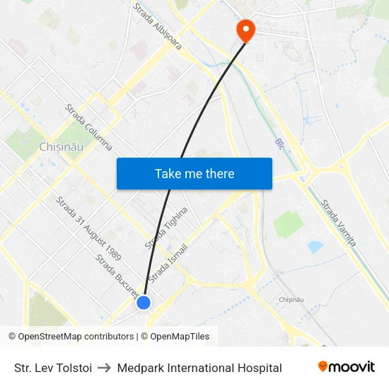 Str. Lev Tolstoi to Medpark International Hospital map