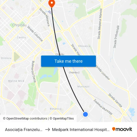 Asociația Franzeluța to Medpark International Hospital map