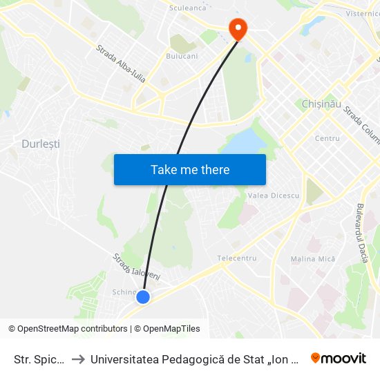 Str. Spicului to Universitatea Pedagogică de Stat „Ion Creangă” map