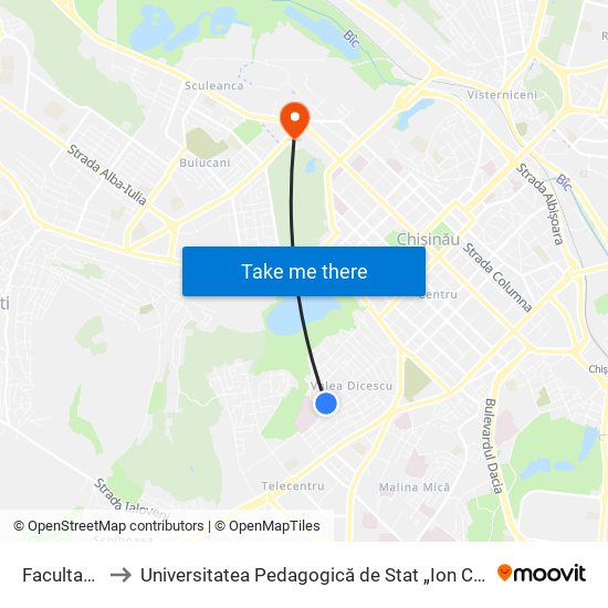 Facultativă to Universitatea Pedagogică de Stat „Ion Creangă” map