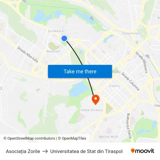 Asociația Zorile to Universitatea de Stat din Tiraspol map