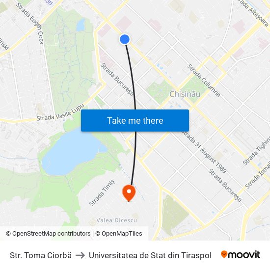 Str. Toma Ciorbă to Universitatea de Stat din Tiraspol map