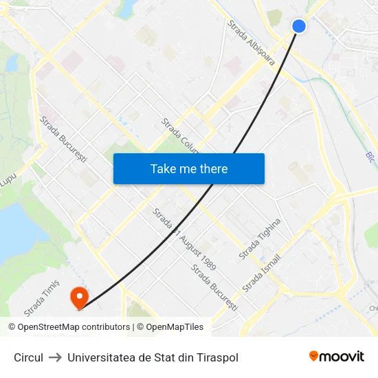 Circul to Universitatea de Stat din Tiraspol map