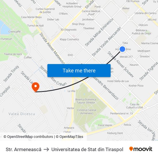 Str. Armenească to Universitatea de Stat din Tiraspol map