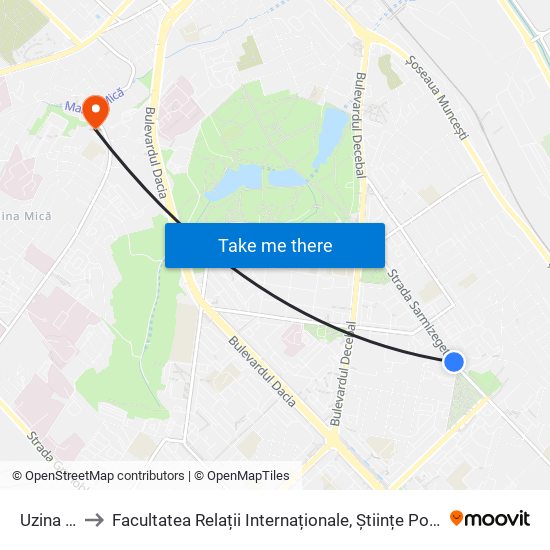 Uzina Giuvaier to Facultatea Relații Internaționale, Științe Politice și Administrative (FRIȘPA) a USM map