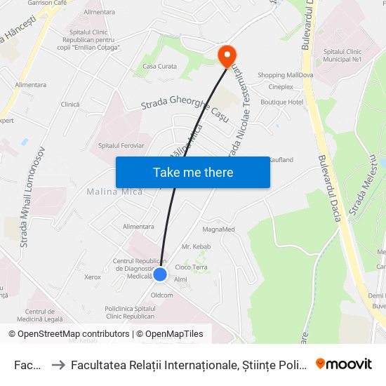 Facultativă to Facultatea Relații Internaționale, Științe Politice și Administrative (FRIȘPA) a USM map