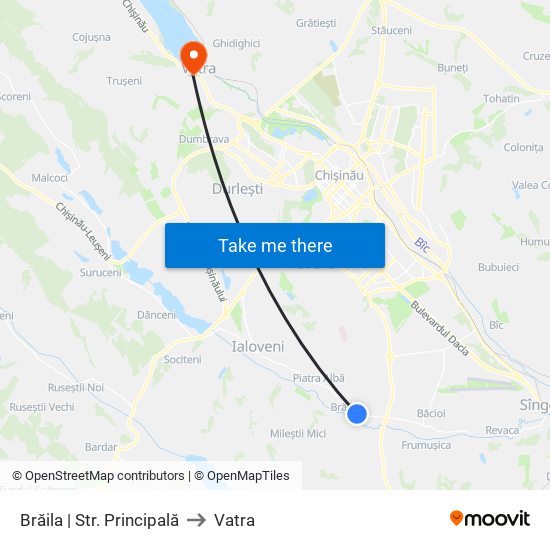 Brăila | Str. Principală to Vatra map